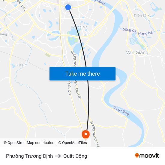 Phường Trương Định to Quất Động map