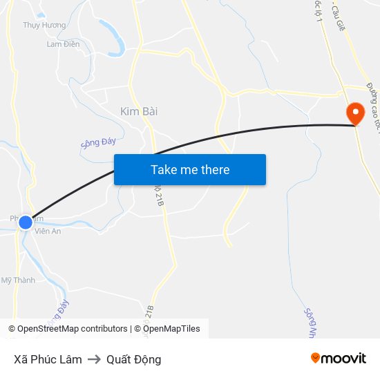 Xã Phúc Lâm to Quất Động map
