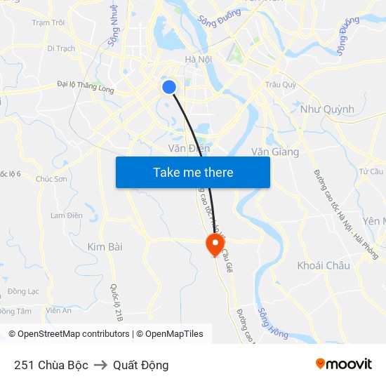 251 Chùa Bộc to Quất Động map