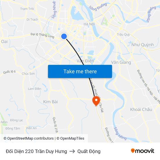 Đối Diện 220 Trần Duy Hưng to Quất Động map