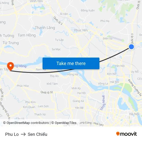 Phu Lo to Sen Chiểu map