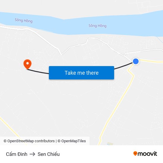 Cẩm Đình to Sen Chiểu map