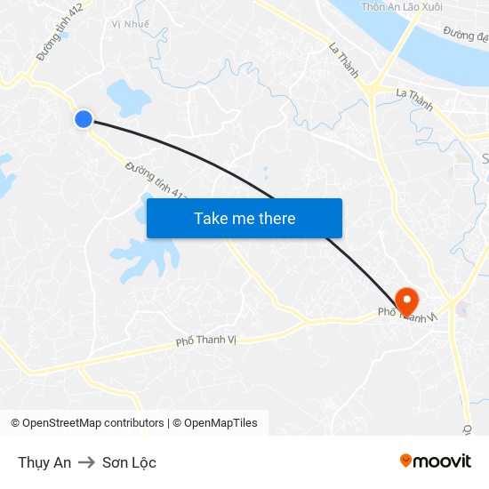 Thụy An to Sơn Lộc map