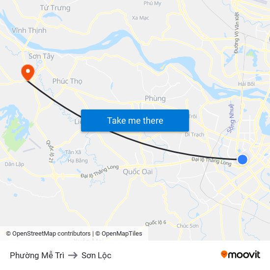 Phường Mễ Trì to Sơn Lộc map