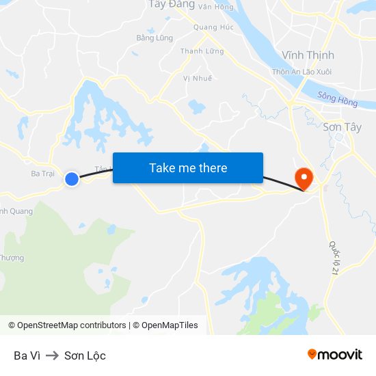 Ba Vì to Sơn Lộc map