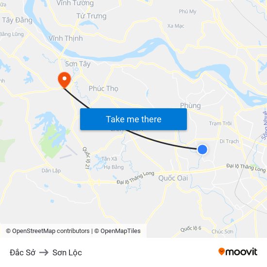 Đắc Sở to Sơn Lộc map