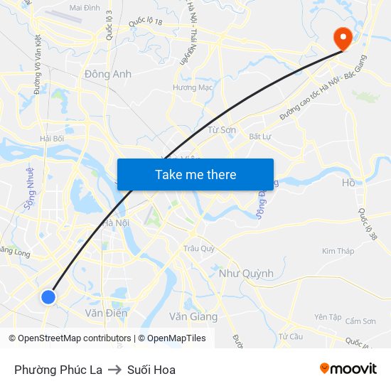 Phường Phúc La to Suối Hoa map