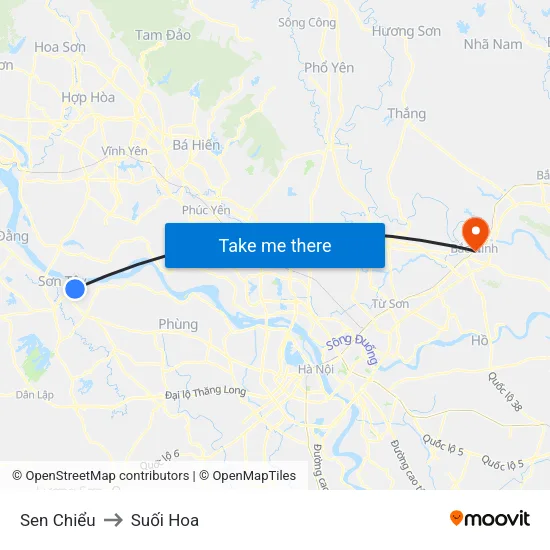 Sen Chiểu to Suối Hoa map
