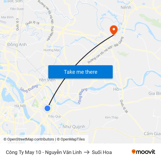 Công Ty May 10 - Nguyễn Văn Linh to Suối Hoa map