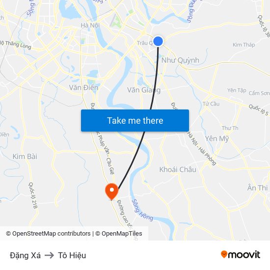 Đặng Xá to Tô Hiệu map