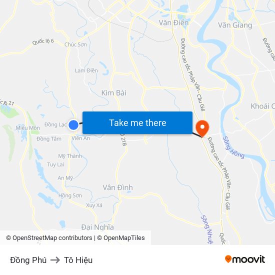 Đồng Phú to Tô Hiệu map