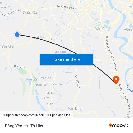 Đông Yên to Tô Hiệu map