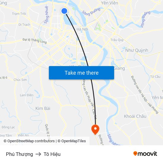 Phú Thượng to Tô Hiệu map