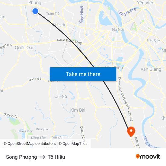 Song Phượng to Tô Hiệu map