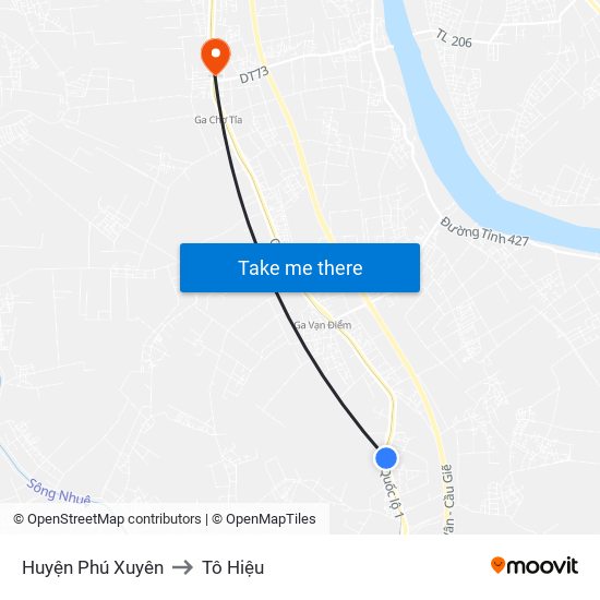 Huyện Phú Xuyên to Tô Hiệu map