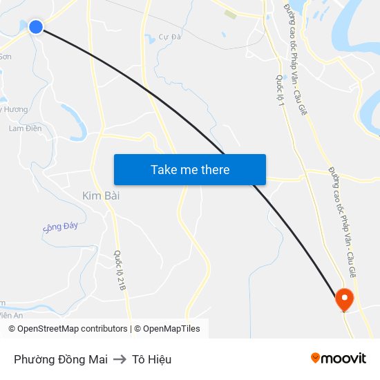 Phường Đồng Mai to Tô Hiệu map