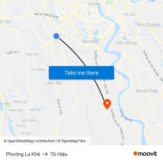 Phường La Khê to Tô Hiệu map