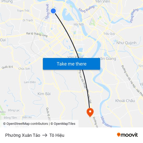 Phường Xuân Tảo to Tô Hiệu map