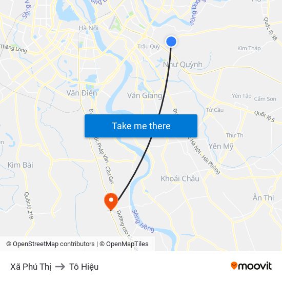 Xã Phú Thị to Tô Hiệu map