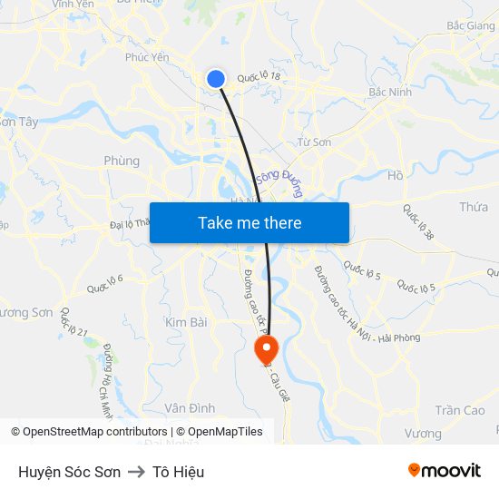 Huyện Sóc Sơn to Tô Hiệu map