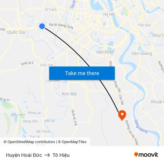 Huyện Hoài Đức to Tô Hiệu map