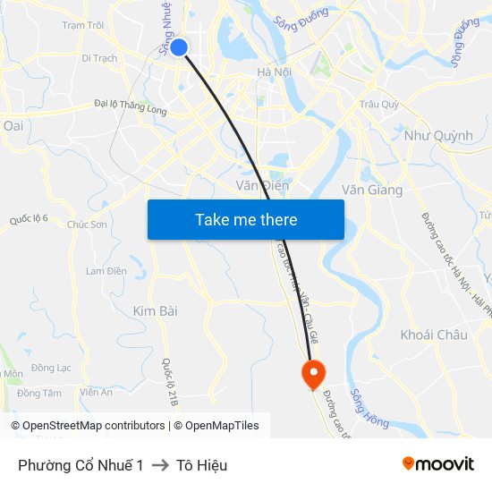 Phường Cổ Nhuế 1 to Tô Hiệu map