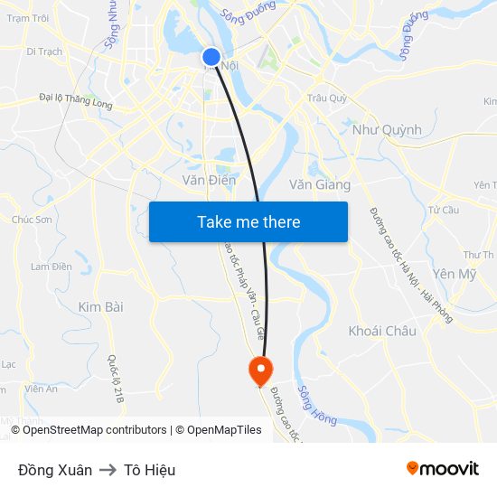 Đồng Xuân to Tô Hiệu map