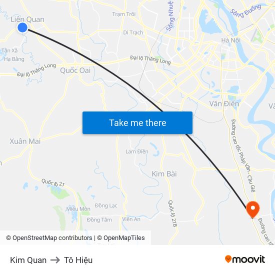 Kim Quan to Tô Hiệu map