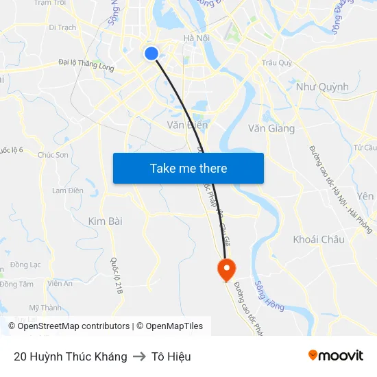 20 Huỳnh Thúc Kháng to Tô Hiệu map
