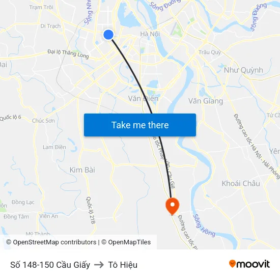 Số 148-150 Cầu Giấy to Tô Hiệu map