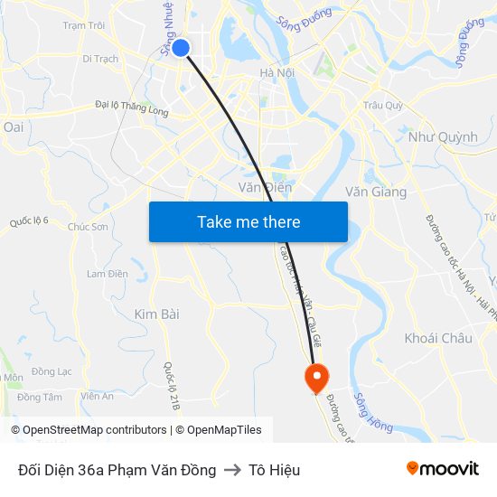 Đối Diện 36a Phạm Văn Đồng to Tô Hiệu map