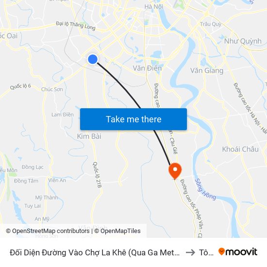 Đối Diện Đường Vào Chợ La Khê (Qua Ga Metro La Khê) - 405 Quang Trung (Hà Đông) to Tô Hiệu map