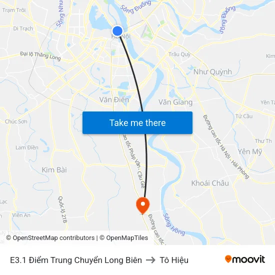 E3.1 Điểm Trung Chuyển Long Biên to Tô Hiệu map