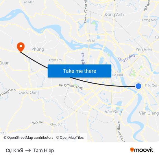 Cự Khối to Tam Hiệp map