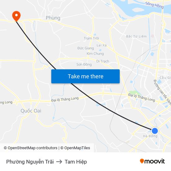 Phường Nguyễn Trãi to Tam Hiệp map