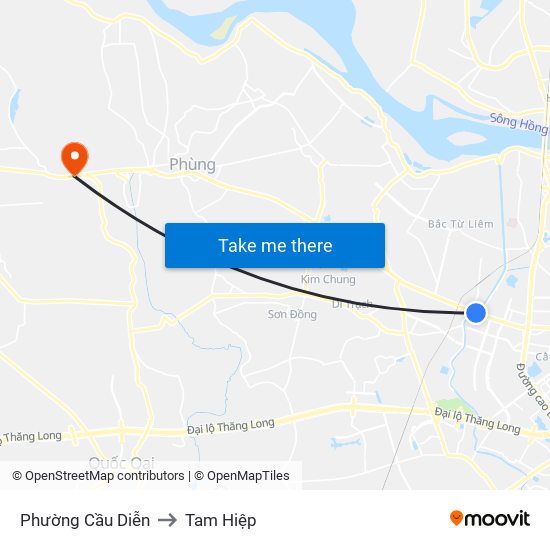 Phường Cầu Diễn to Tam Hiệp map