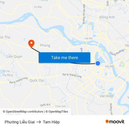 Phường Liễu Giai to Tam Hiệp map