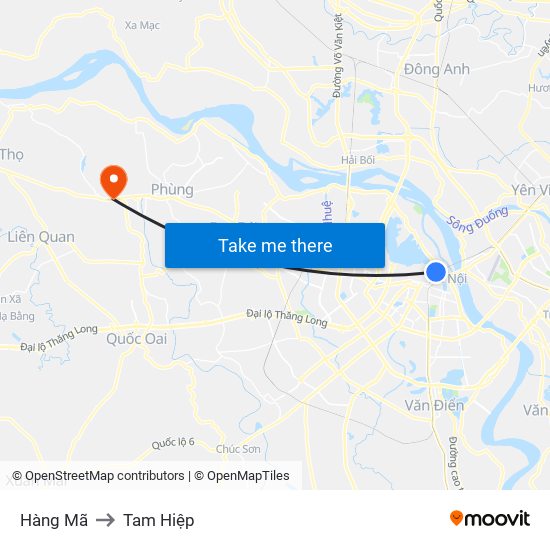 Hàng Mã to Tam Hiệp map