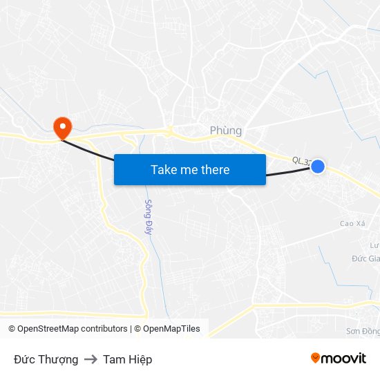 Đức Thượng to Tam Hiệp map