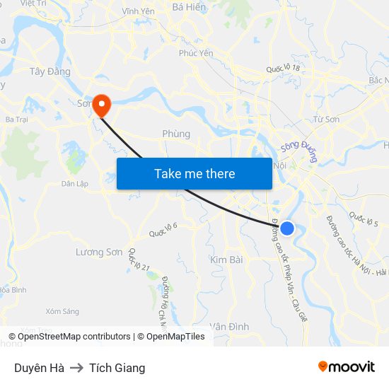 Duyên Hà to Tích Giang map