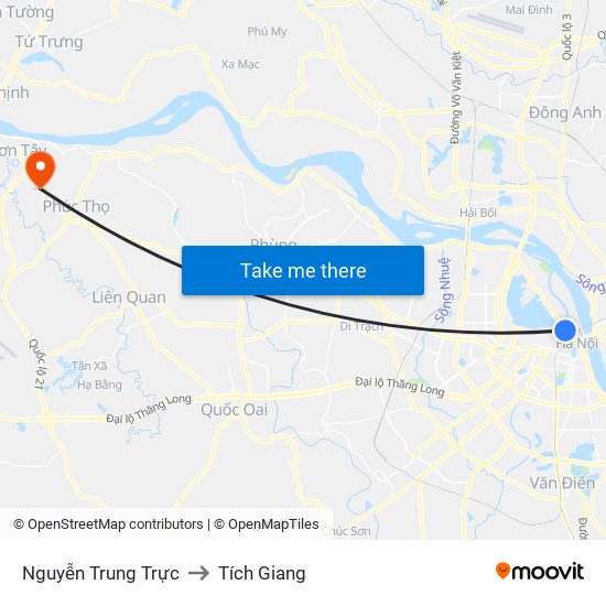 Nguyễn Trung Trực to Tích Giang map