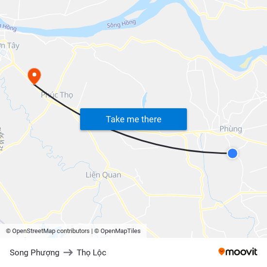 Song Phượng to Thọ Lộc map