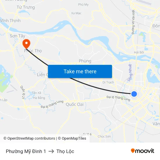 Phường Mỹ Đình 1 to Thọ Lộc map