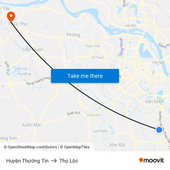 Huyện Thường Tín to Thọ Lộc map