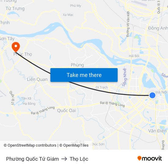 Phường Quốc Tử Giám to Thọ Lộc map