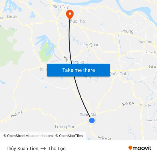 Thủy Xuân Tiên to Thọ Lộc map
