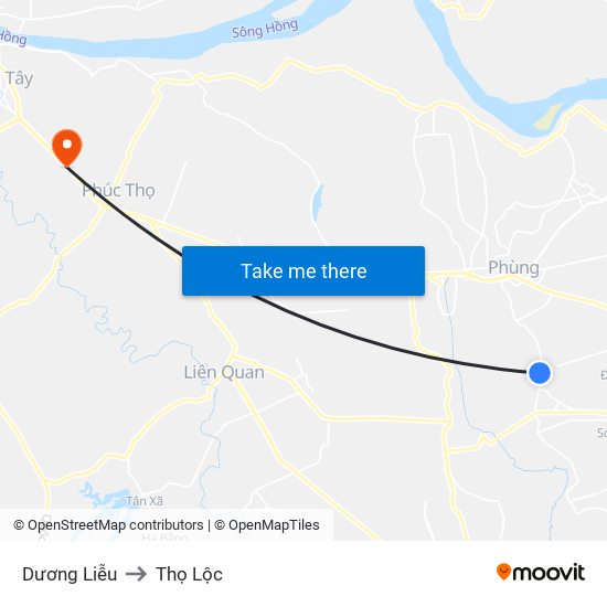 Dương Liễu to Thọ Lộc map