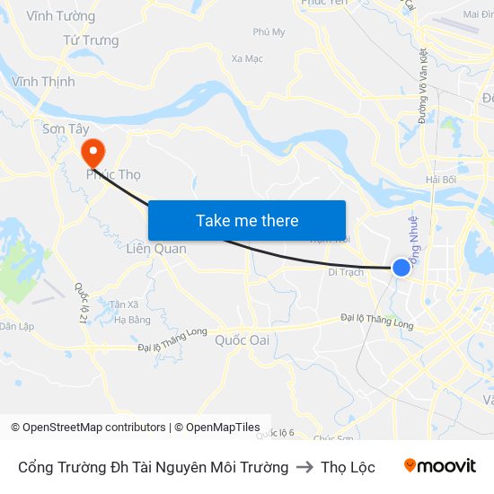 Cổng Trường Đh Tài Nguyên Môi Trường to Thọ Lộc map