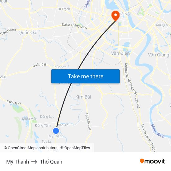 Mỹ Thành to Thổ Quan map
