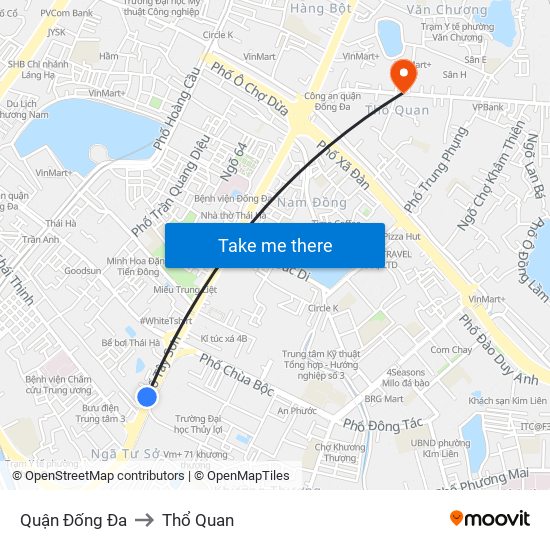 Quận Đống Đa to Thổ Quan map